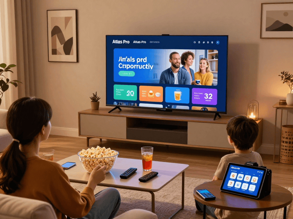 Profitez d'Atlas Pro sur votre TV avec des amis et de la famille.