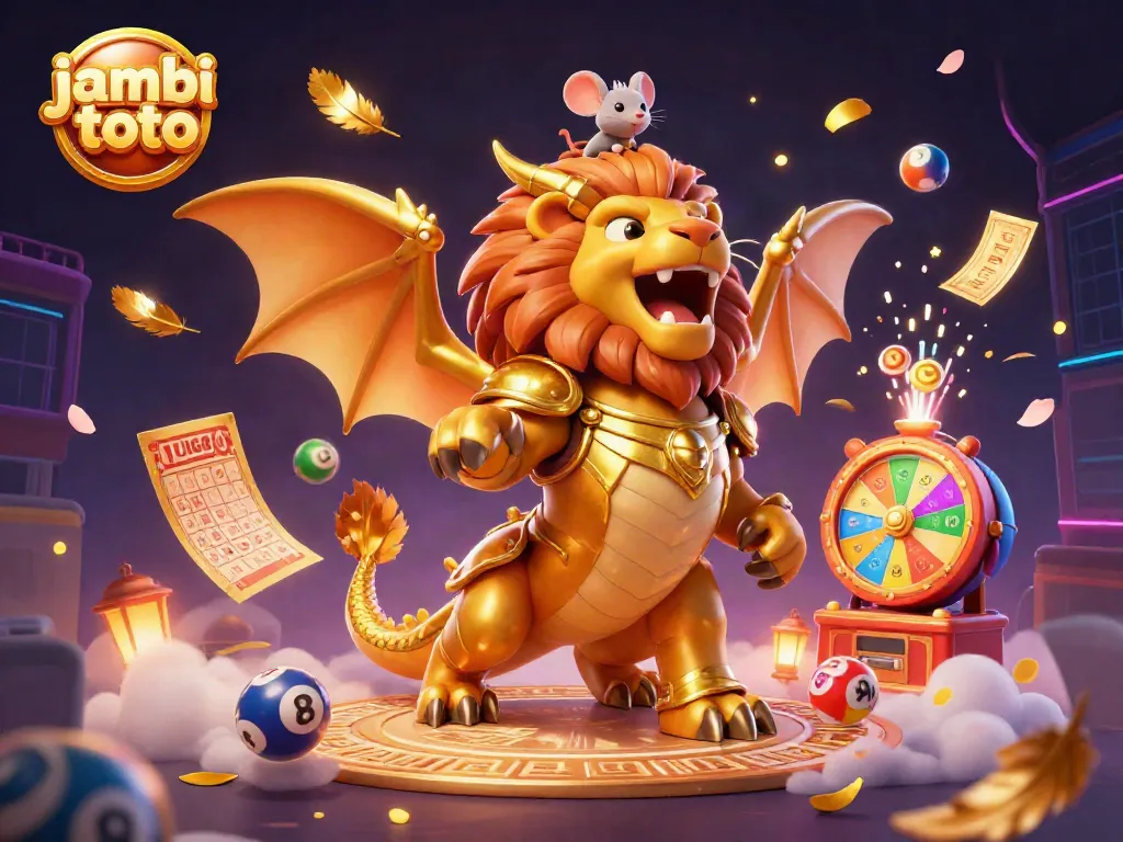 Experience thrilling lottery excitement with the jambi toto chimera creature and vibrant game elements.