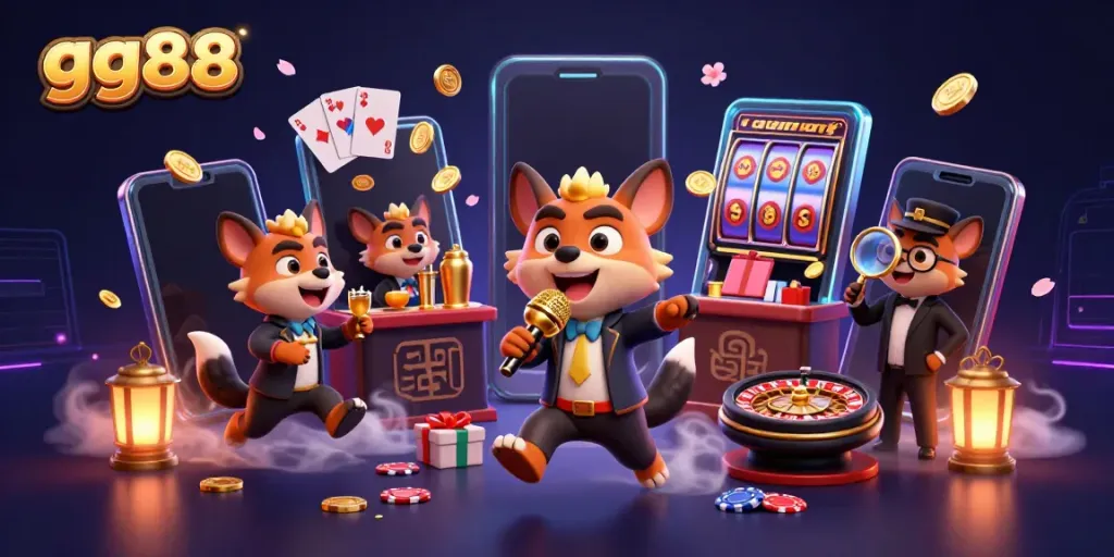 Experience the exciting world of gg88 casino with vibrant, engaging characters and gambling action.